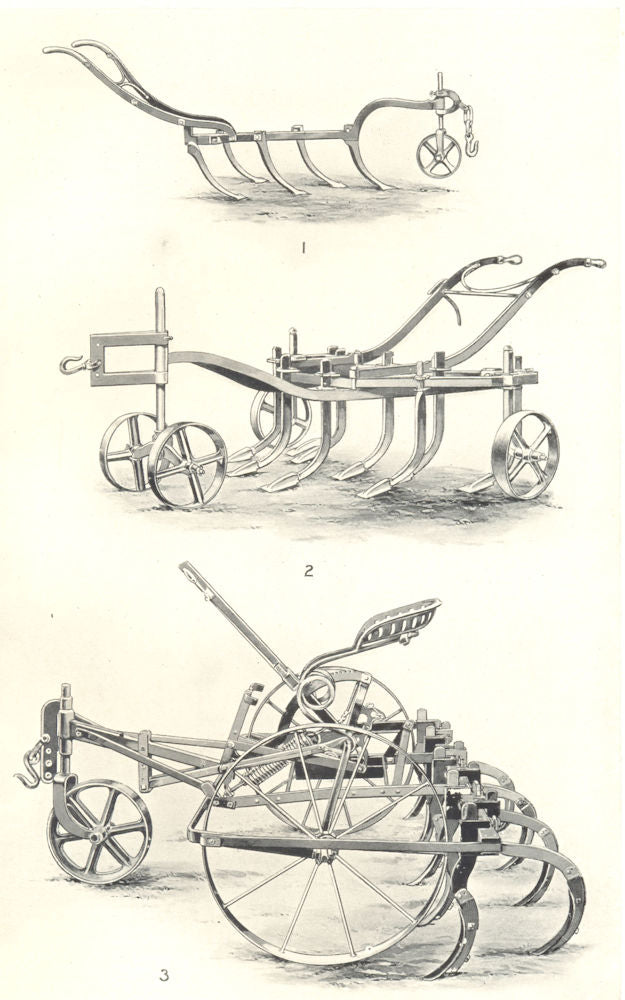 CULTIVATORS. Jack 5-tined Drill Grubber; Ball Scuffler; Wallace Cultivator 1912